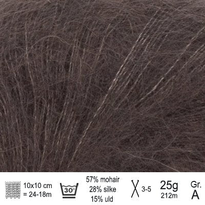 Tynd Silk Mohair garn fra Sandnes Garn Mørk chokolade
