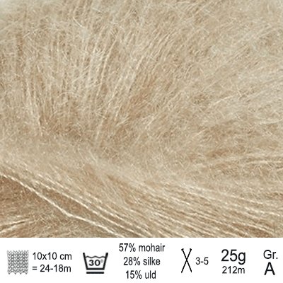 Tynd Silk Mohair garn fra Sandnes Garn lys beige