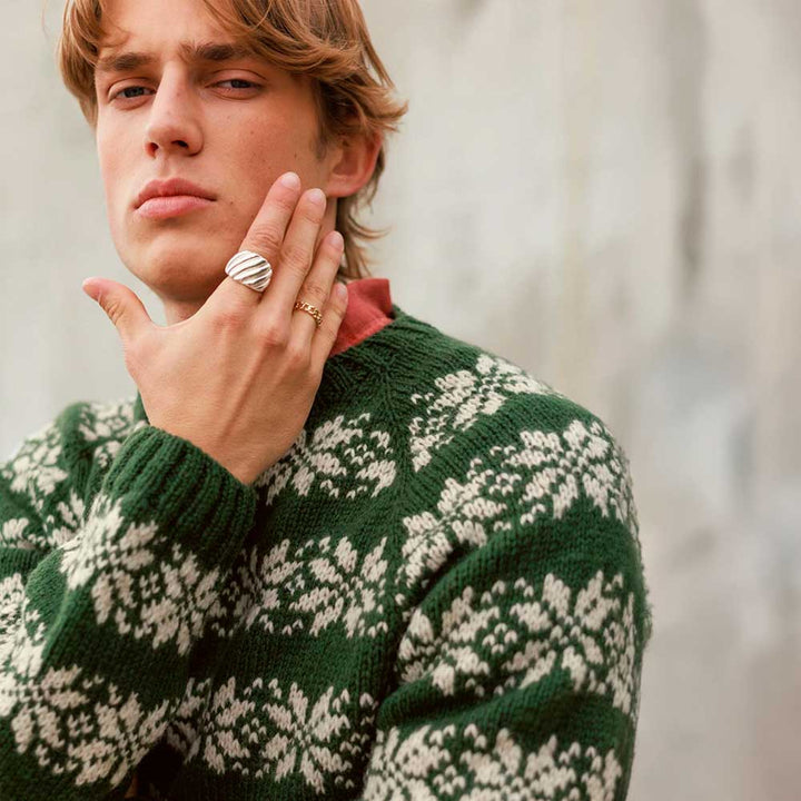 Strikkekit 2609-4 Alvar sweater i Atlas garn