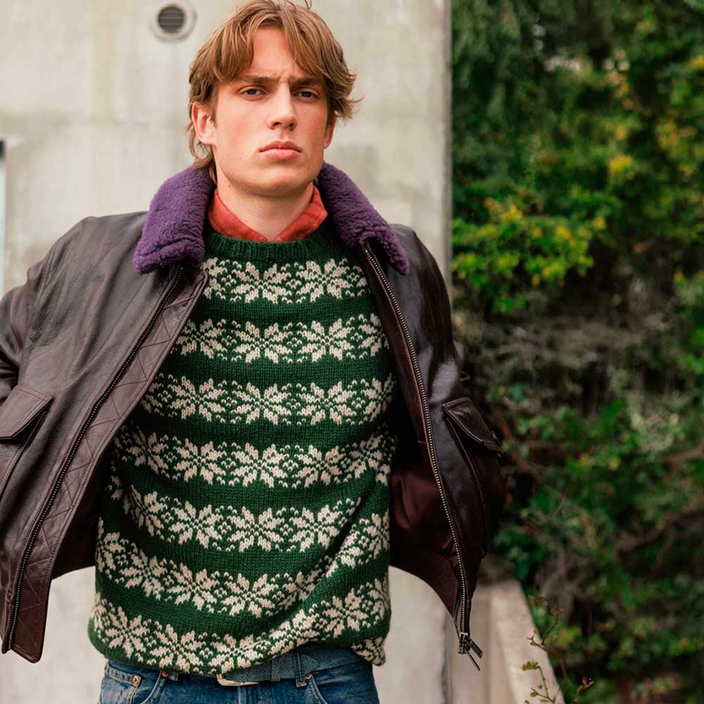 Strikkekit 2609-4 Alvar sweater i Atlas garn