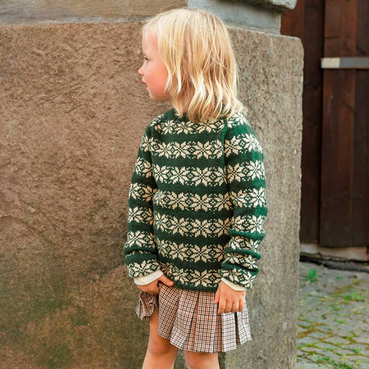Strikkekit 2608-1 Alvar Junior sweater i Babyuld Lanett garn