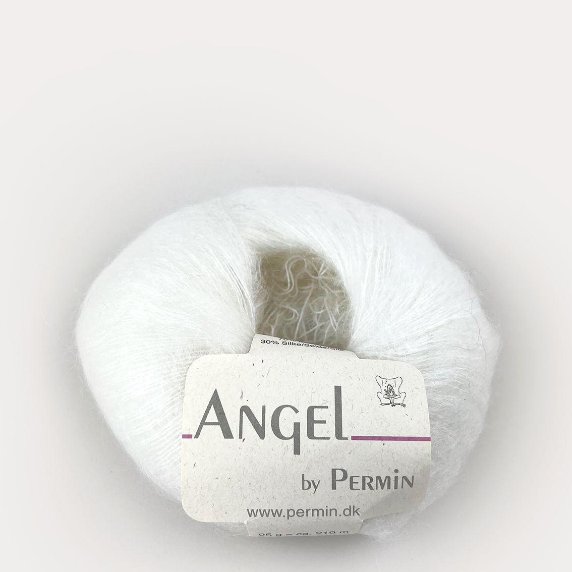 Angel Mohair garn fra Permin Hvid