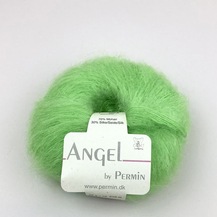 Angel Mohair garn fra Permin Lime grøn