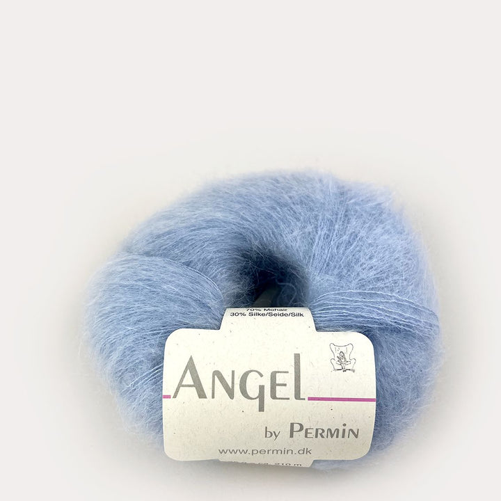 Angel Mohair garn fra Permin Lyseblå