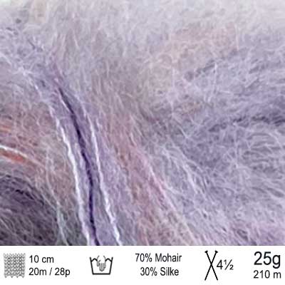 Angel Mohair garn fra Permin Print Lavendel