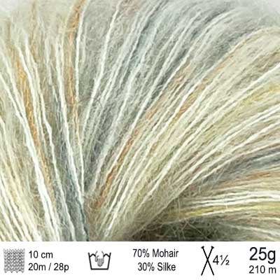 Angel Mohair garn fra Permin Print Råhvid