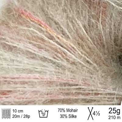 Angel Mohair garn fra Permin Print Beige
