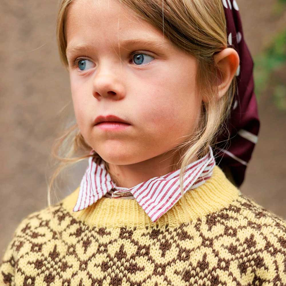 Strikkekit 2608-4 Astra Junior sweater i Babyuld Lanett garn