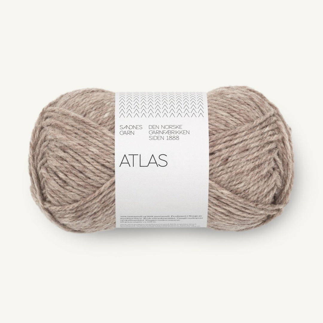 Atlas garn fra Sandnes Garn Gråbeige meleret