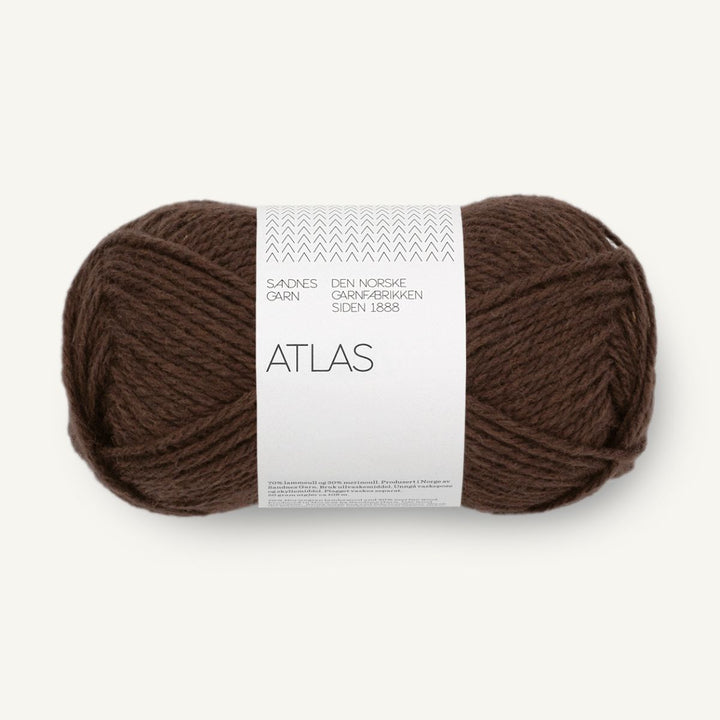 Atlas garn fra Sandnes Garn Mørk brun meleret