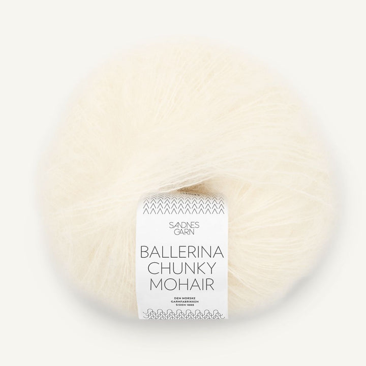 Ballerina Chunky Mohair garn fra Sandnes Garn Hvid