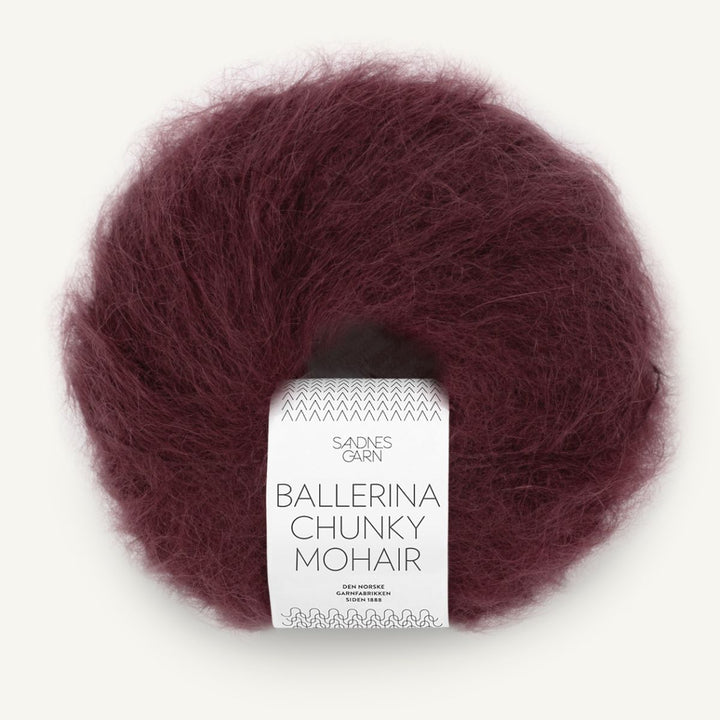 Ballerina Chunky Mohair garn fra Sandnes Garn Dyb burgunder