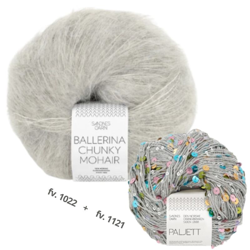 Strikkekit Rookie Sweater 25_06 i Ballerina Chunky Mohair og Paljett garn
