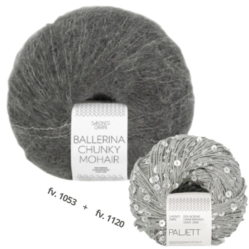 Strikkekit Rookie Sweater 25_06 i Ballerina Chunky Mohair og Paljett garn