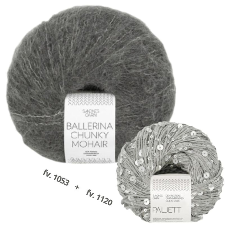 Strikkekit Rookie Sweater 25_06 i Ballerina Chunky Mohair og Paljett garn