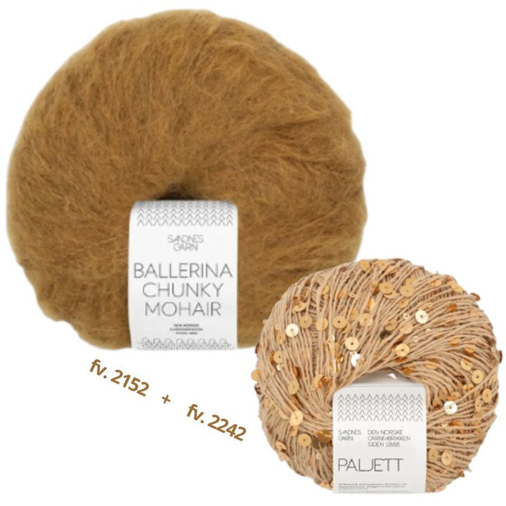 Strikkekit Rookie Sweater 25_06 i Ballerina Chunky Mohair og Paljett garn
