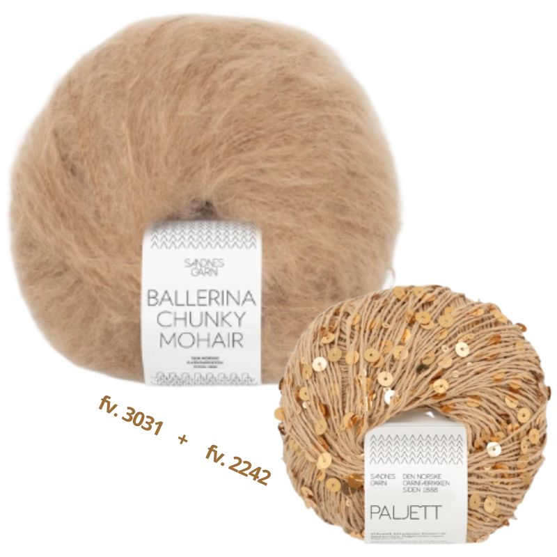 Strikkekit Rookie Sweater 25_06 i Ballerina Chunky Mohair og Paljett garn