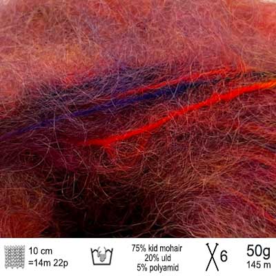 Bella Color garn fra Permin Orangerød lilla