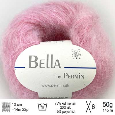 Bella garn fra Permin Lyserød
