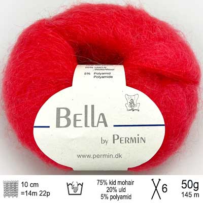 Bella garn fra Permin Mørk koral