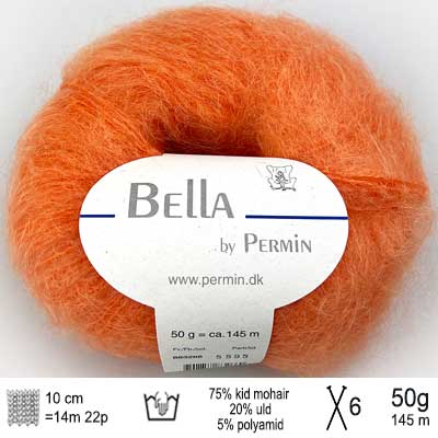 Bella garn fra Permin Lys orange