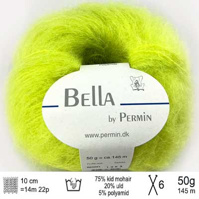 Bella garn fra Permin Acid lime