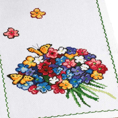 Broderikit Bordløber Blomsterbuket fra Permin