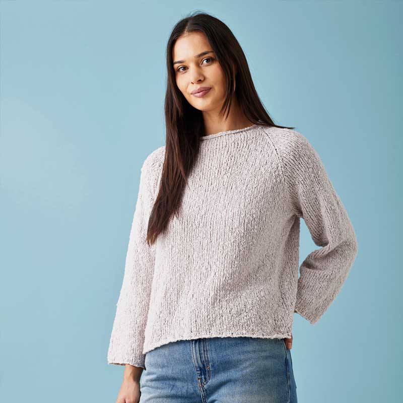 Strikkekit Bluse med rullekant i Ida garn