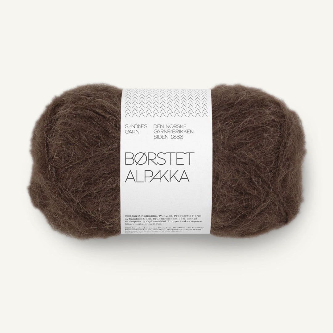 Børstet Alpakka garn fra Sandnes Garn Mørk brun