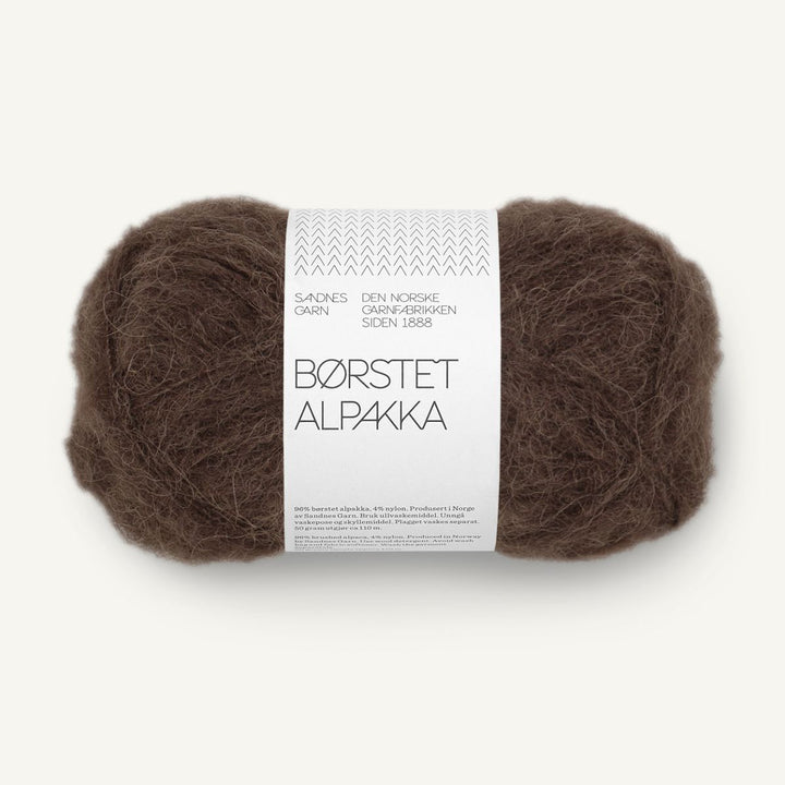 Børstet Alpakka garn fra Sandnes Garn Mørk brun