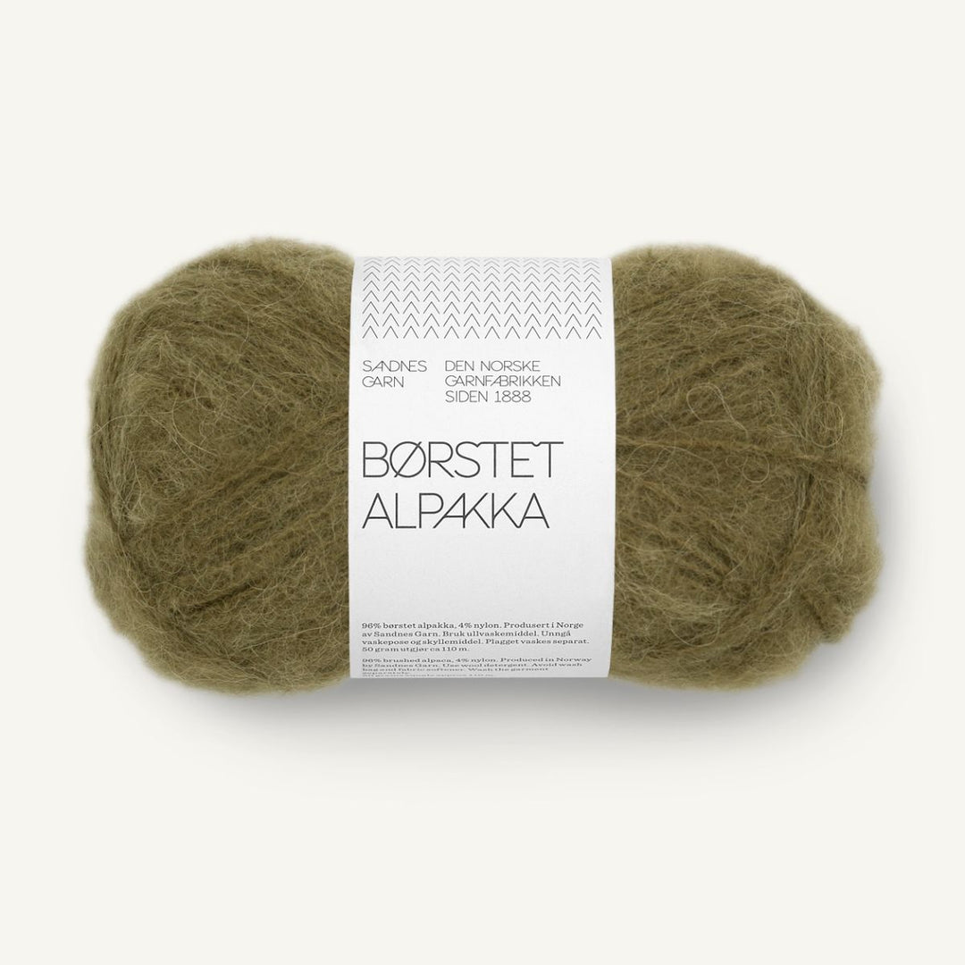 Børstet Alpakka garn fra Sandnes Garn Dark olive