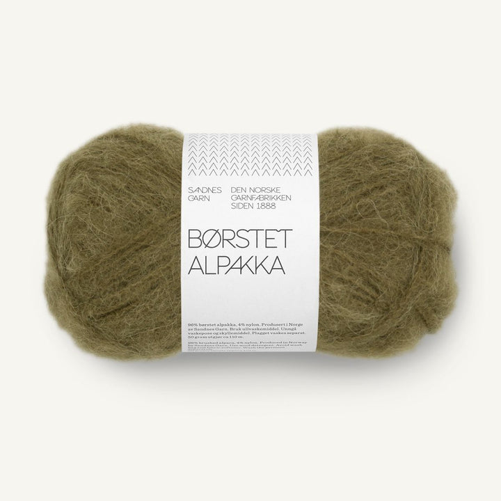 Børstet Alpakka garn fra Sandnes Garn Dark olive