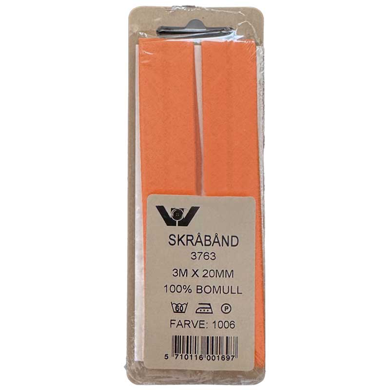 Bomuldsskråbånd orange