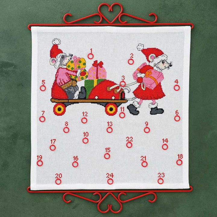 Broderi pakkekalender Rulleskøjtemus 34-4213