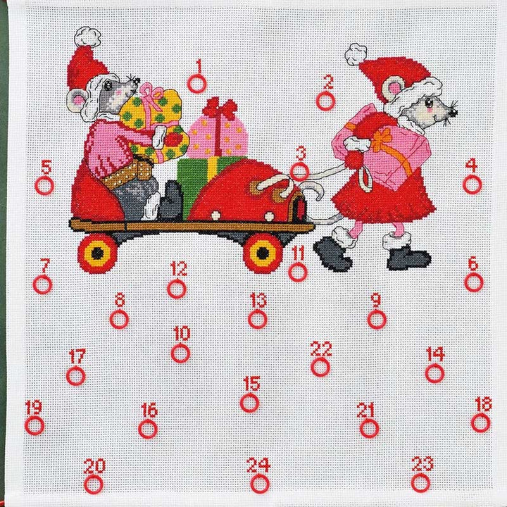 Broderi pakkekalender Rulleskøjtemus 34-4213
