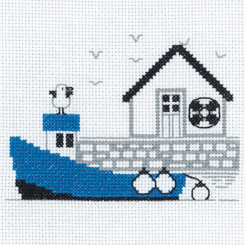 Broderikit Blå båd