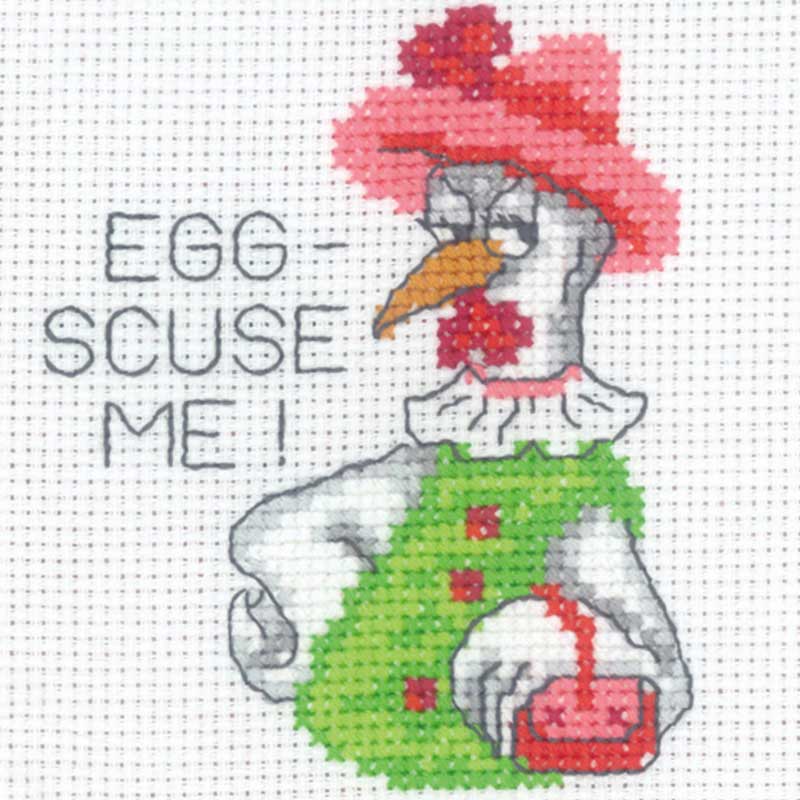 Broderikit - Eggs-scuse me fra Permin - KreStoffer