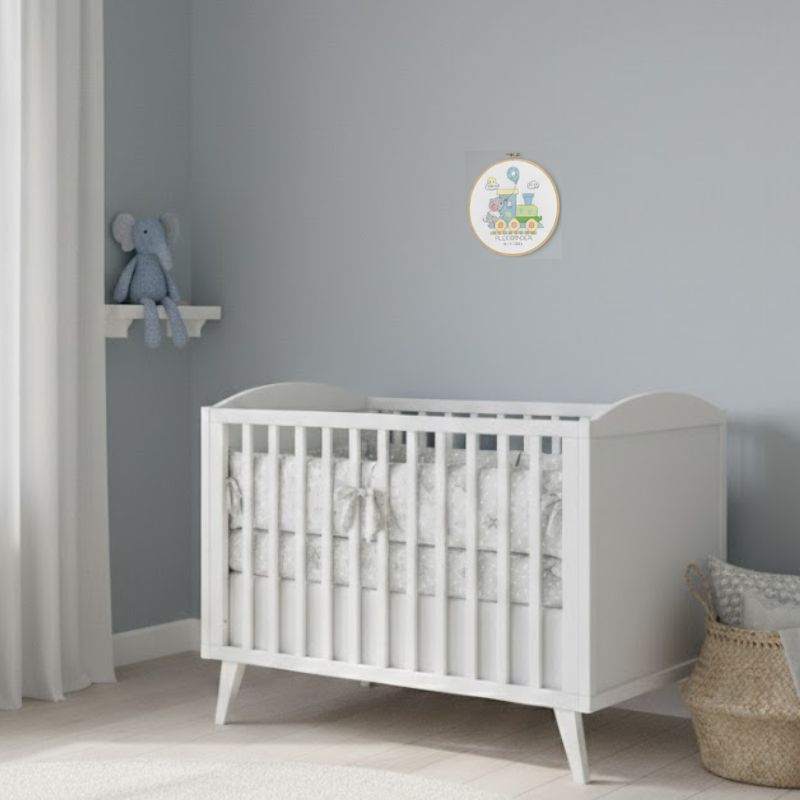 Broderikit - Dåbsminde til nyfødt dreng (Ø18 cm)