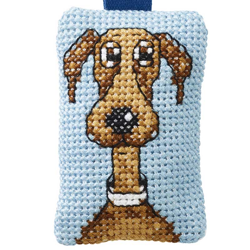 Broderikit Hund nøglering fra Permin