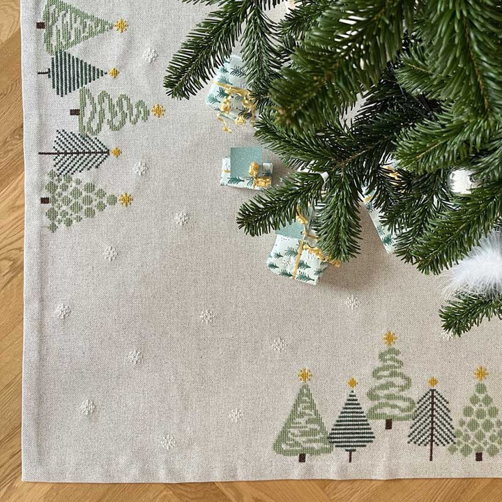 Broderikit juletræstæppe Grøn jul med stil 2028-1 fra Pomp Stitch