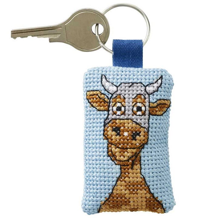 Broderikit Ko nøglering fra Permin