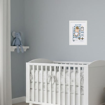 Broderikit - Fødselsminde til nyfødt dreng (21 x 30 cm)