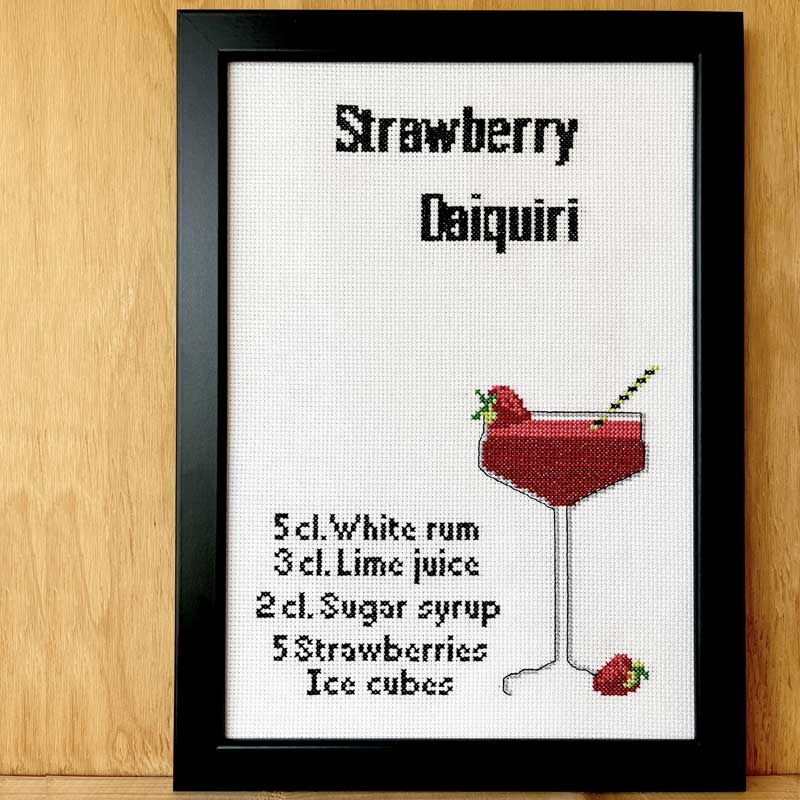 Broderikit Strawberry Daiquiri fra Pomp Stitch - KreStoffer