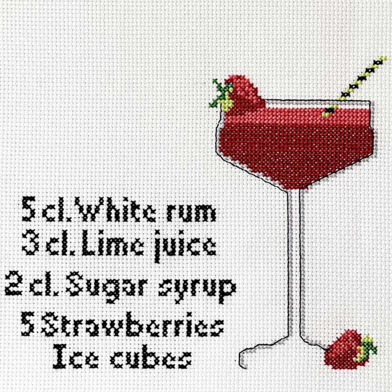 Broderikit Strawberry Daiquiri fra Pomp Stitch