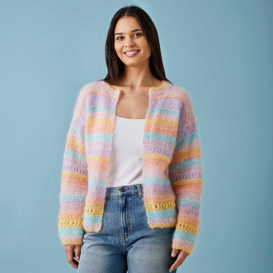 Cardigan 8932126 i lune pasteller fra Permin