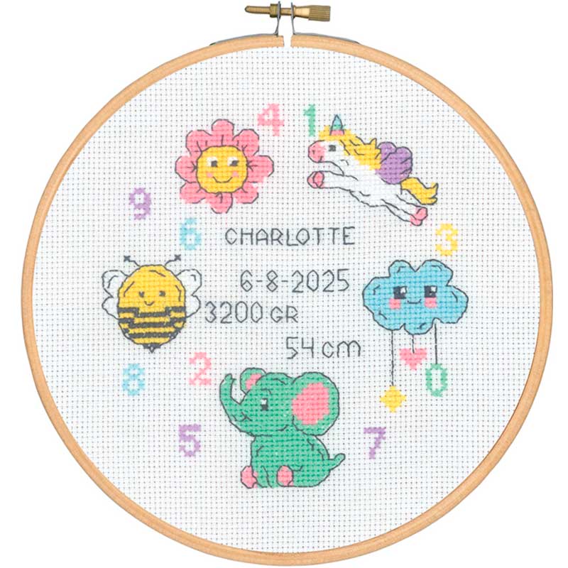 Broderikit med fødselsminde fra Permin