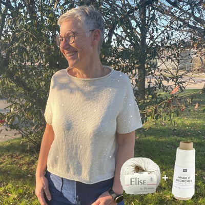 Strikkekit Cloud Tee fra PetiteKnit i Elise og Make It Blümchen