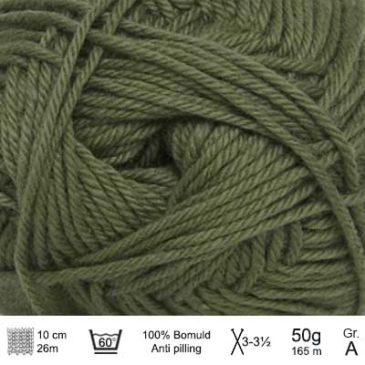 Cotton nr. 8 fra Hjertegarn Mosgrøn