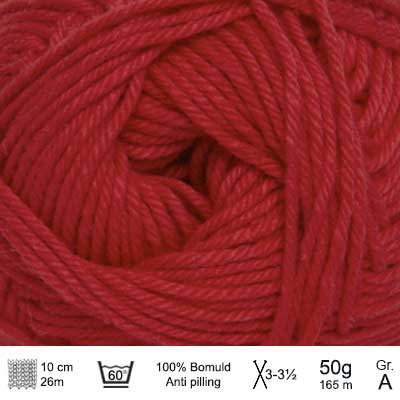 Cotton nr. 8 fra Hjertegarn Rød