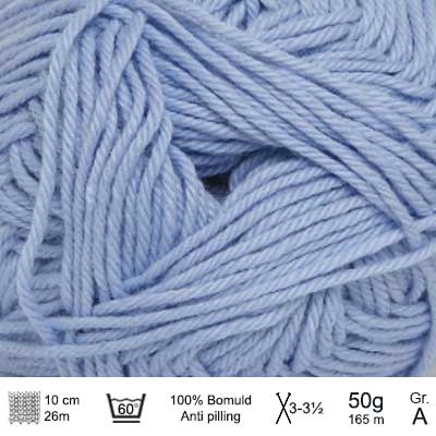 Cotton nr. 8 fra Hjertegarn Lyseblå